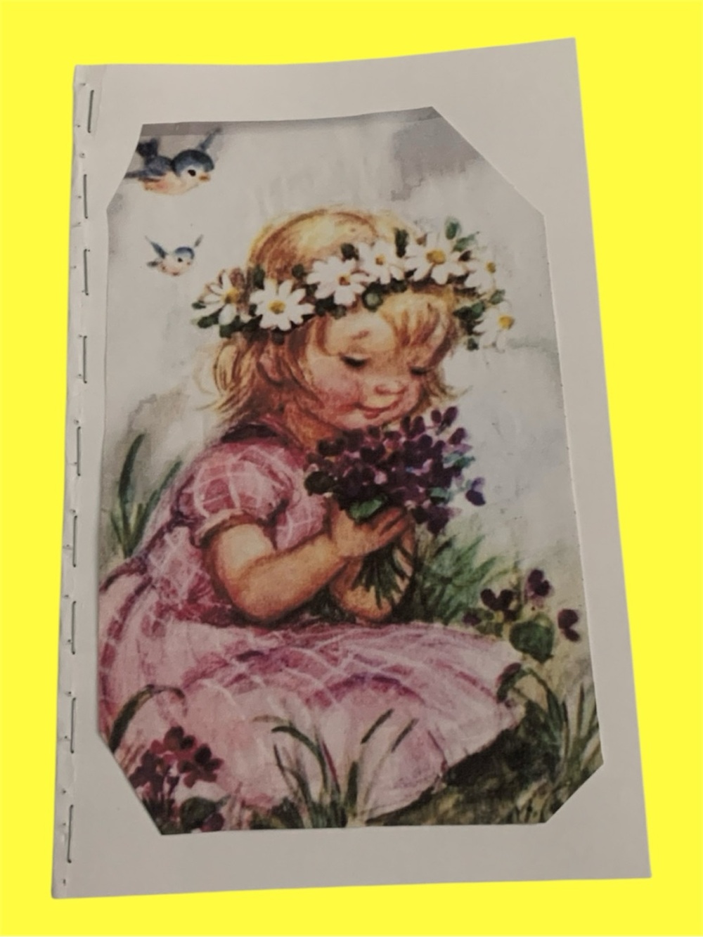 Upcycled Vintage Style Handmade Journal, Cottagecore Lined Notebook